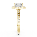 Gold Ring, Asscher center stone, Yellow Gold, view 3