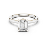 Gold Ring DDLR-176, Emerald center stone, White Gold