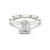 Gold Ring DDLR-176, Emerald center stone, White Gold
