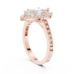 Gold Ring DDLR-349, Marquise center stone, Rose Gold, view 1