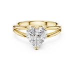 Gold Jewelry L36-7, Heart center stone, Yellow Gold, view 4