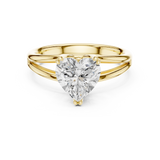 Gold Jewelry L36-7, Heart center stone, Yellow Gold, view 4