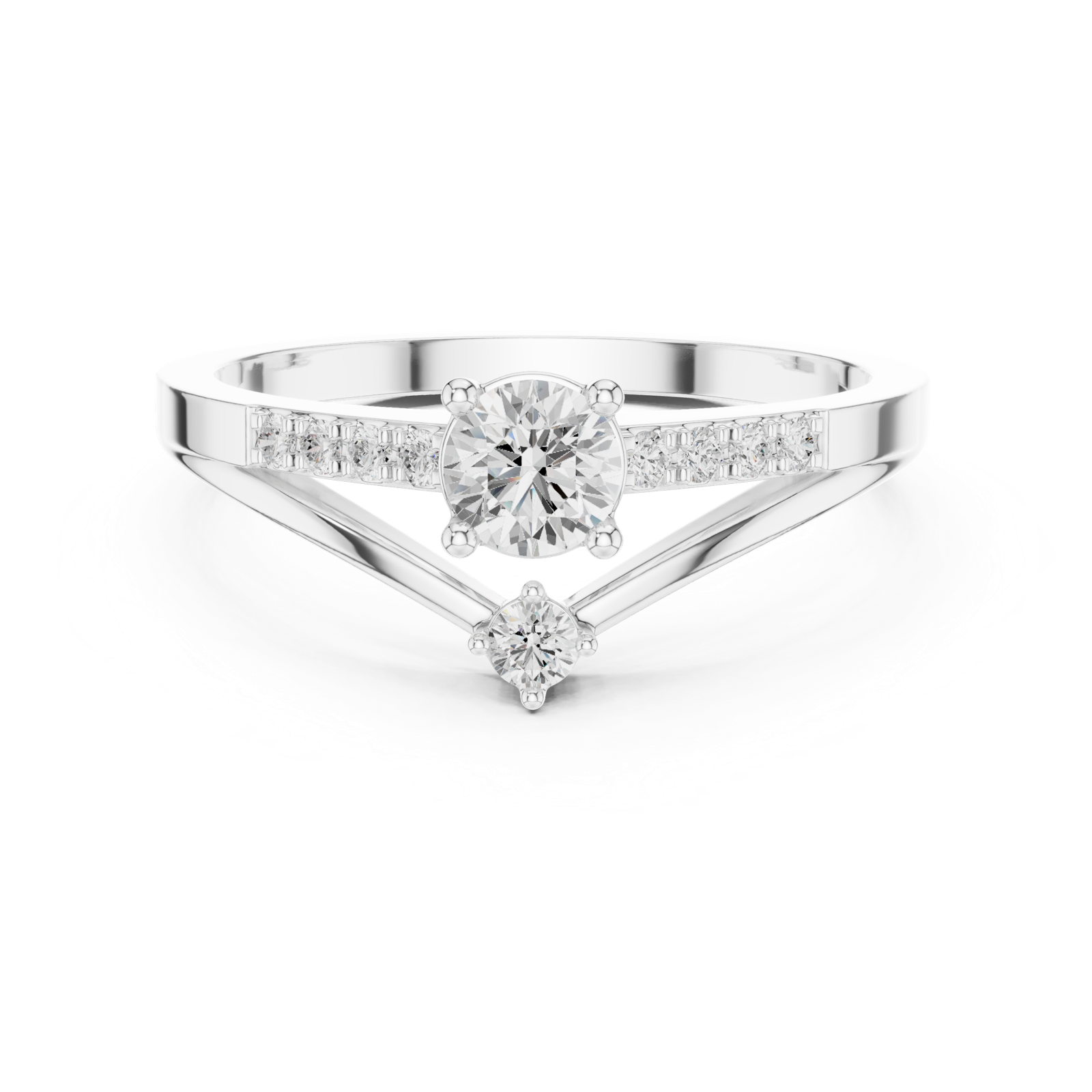 Gold Ring DDLR-835, White Gold, view 4