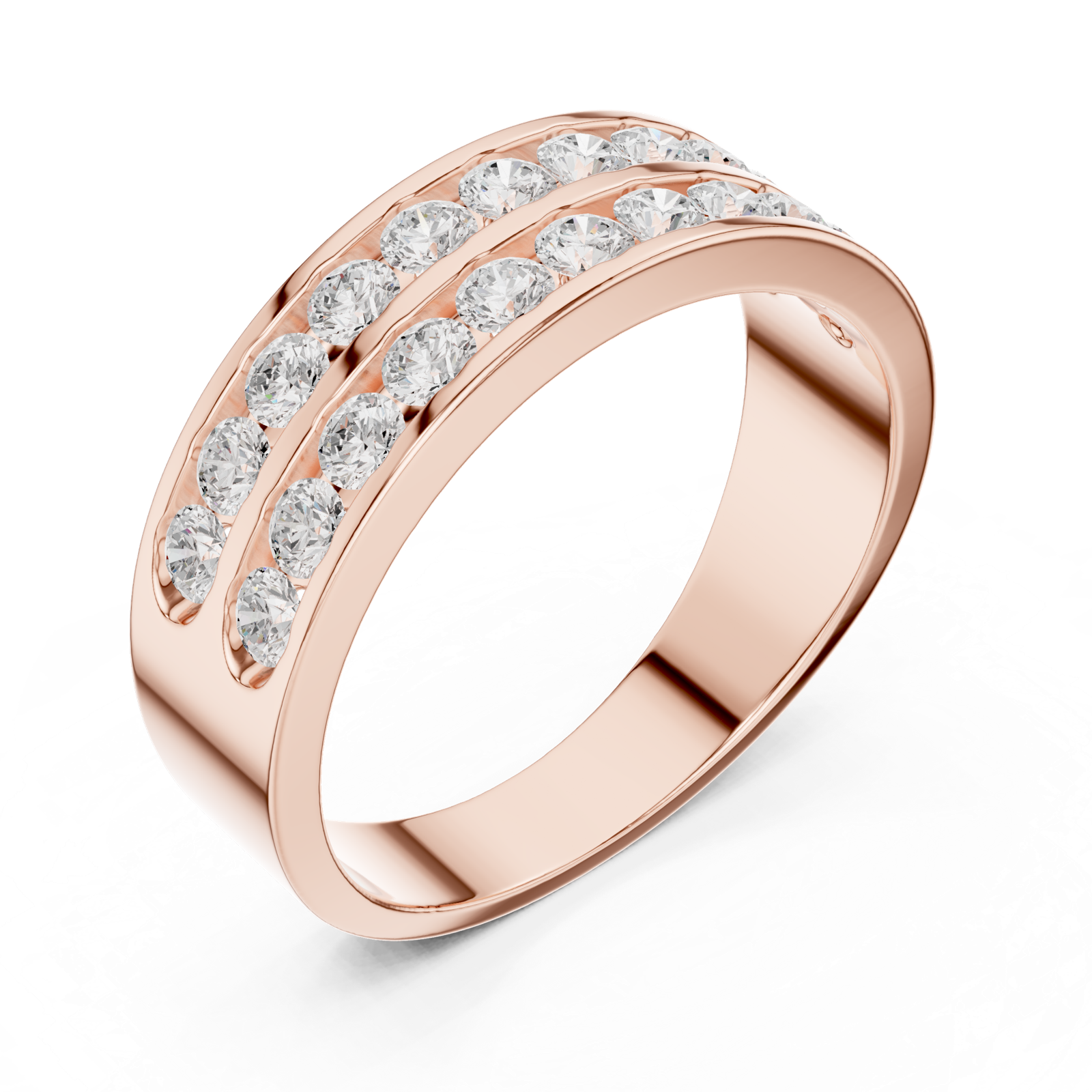 14K Solid Gold Lab Diamond Eternity Ring, Rose Gold, view 2