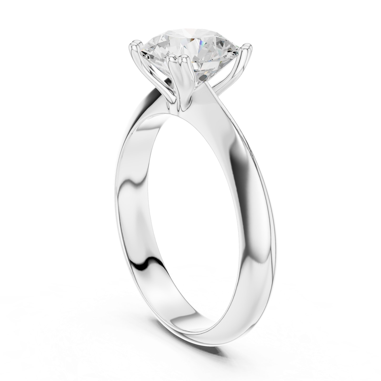 Gold Jewelry L36-8, Round center stone, White Gold, view 1