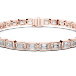 14K Solid Gold Lab Diamond Bracelet, Rose Gold, view 4