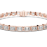 14K Solid Gold Lab Diamond Bracelet, Rose Gold, view 4