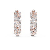 14K Solid Gold Lab Diamond Huggie Earrings, Rose Gold