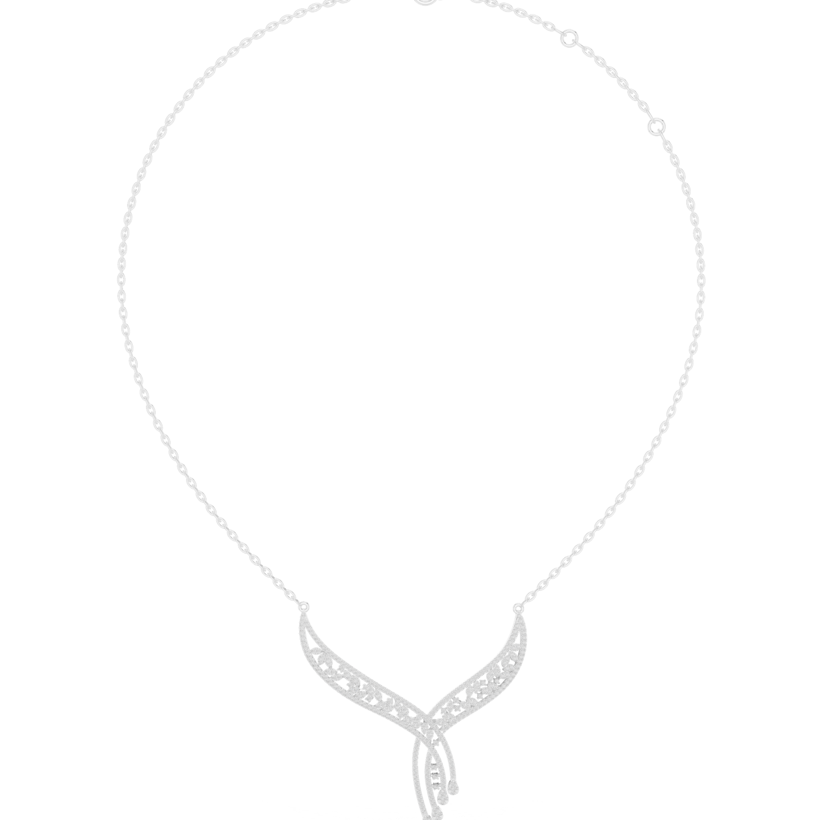 Gold Necklace SBWN (51), White Gold, view 4