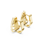 14K Solid Gold Lab Diamond Cluster Earrings, Yellow Gold, view 2