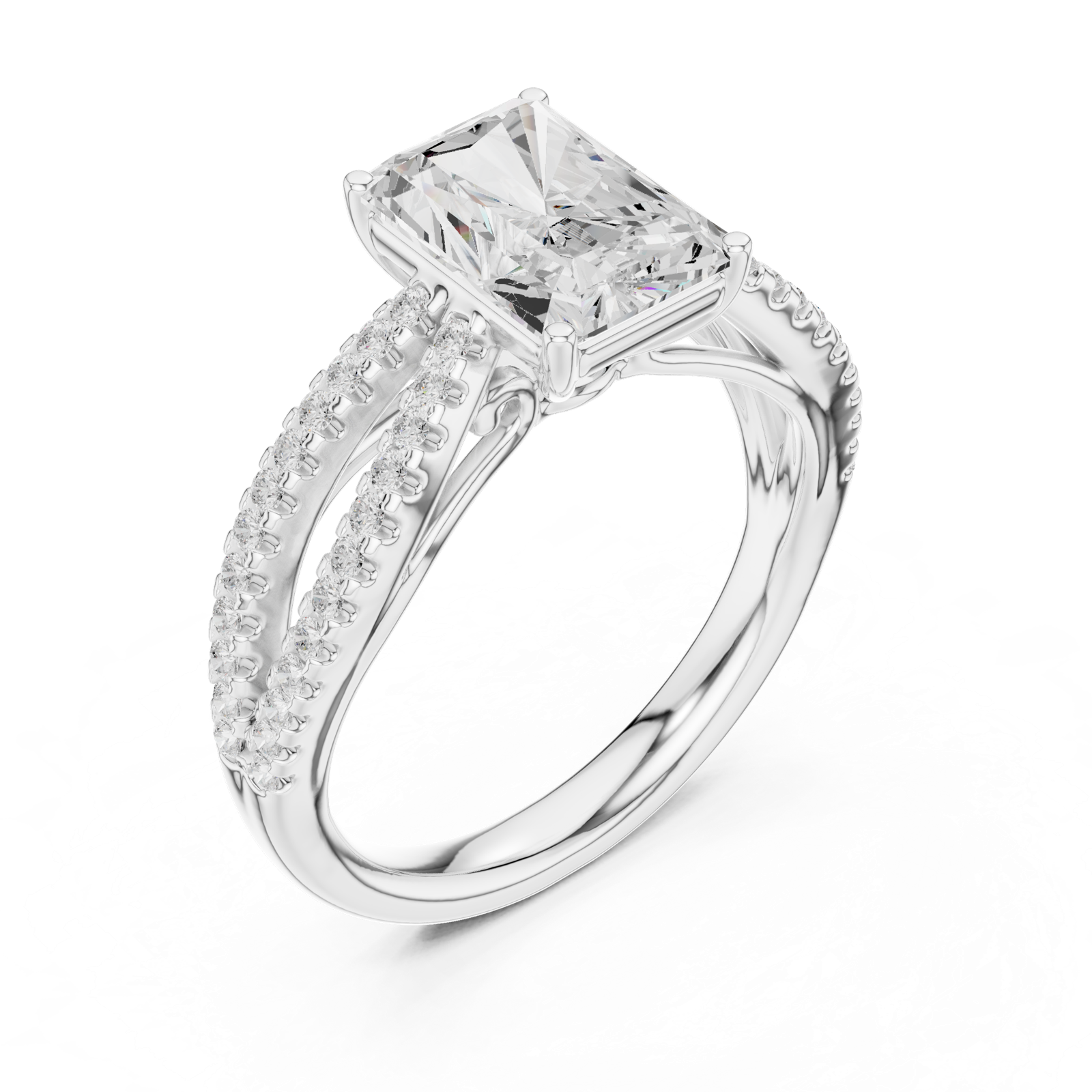 Gold Ring DDLR-733, White Gold, view 2