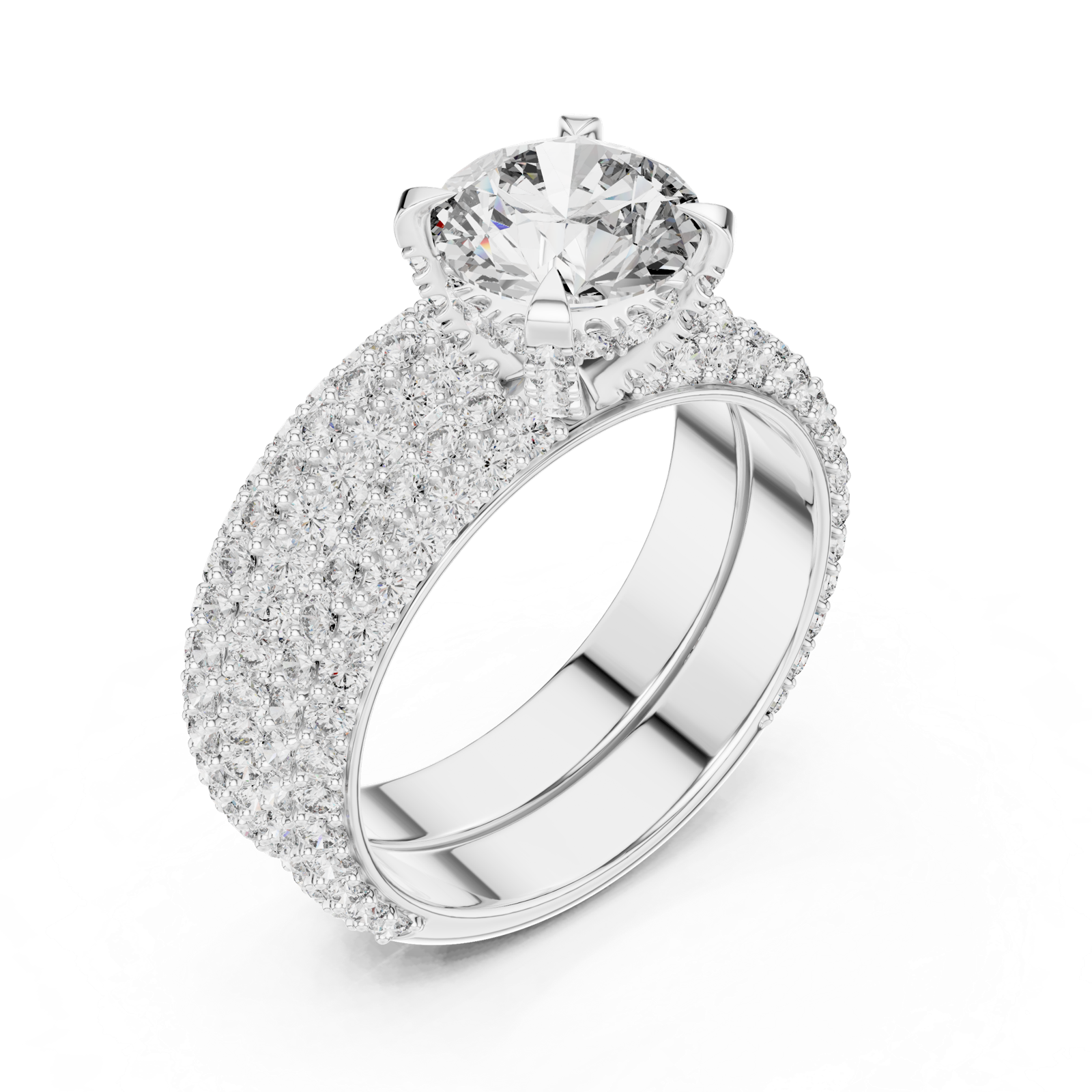 Gold Ring DDLR-012, White Gold, view 2
