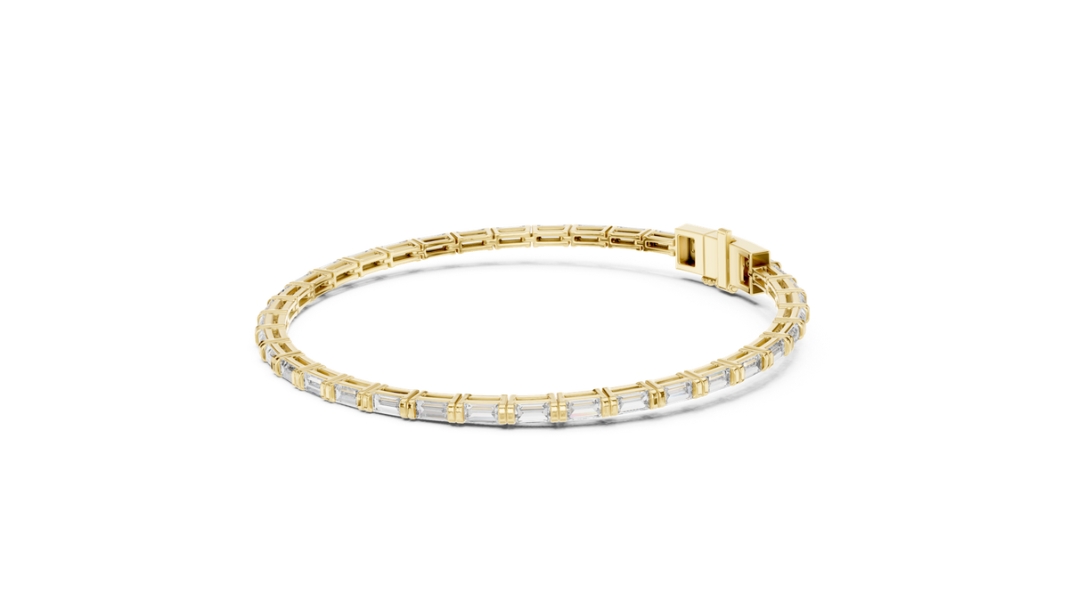 14K Solid Gold Lab Diamond Bracelet, Yellow Gold, view 1
