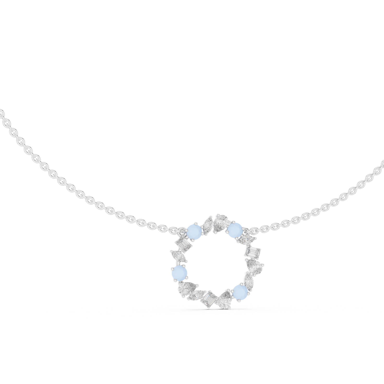 Gold Pendant GNK-0011, White Gold, view 1