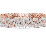 14K Solid Gold Lab Diamond Bracelet, Rose Gold, view 3