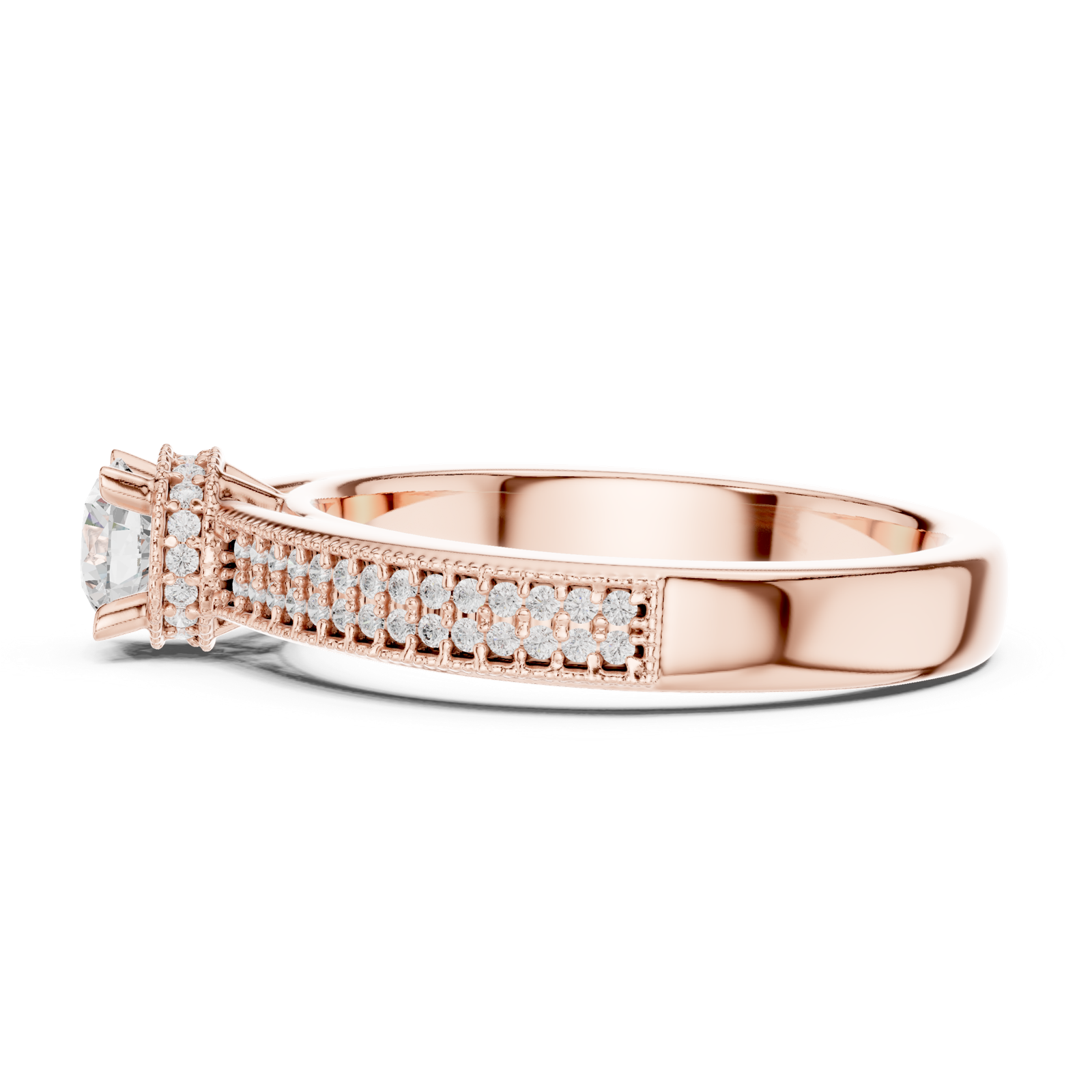 Gold Ring LR-0321, Rose Gold, view 3