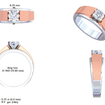 14K Solid Gold Lab Diamond Solitaire Ring, Yellow Gold, view 50