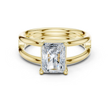 Gold Jewelry L36-9, Radiant center stone, Yellow Gold