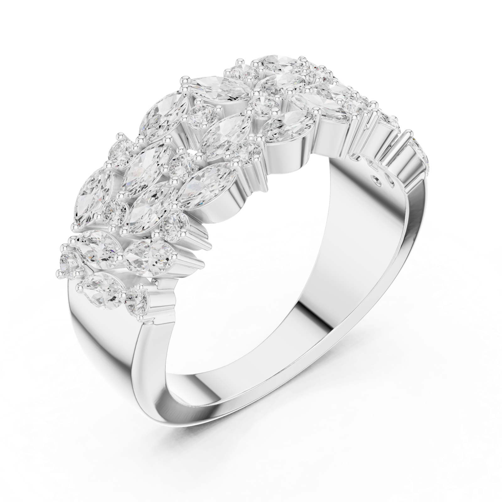 Gold Ring DDLR-394, White Gold, view 2