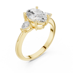 Gold Jewelry L35-66, Oval center stone, Yellow Gold, view 2