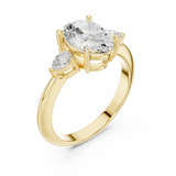 Gold Jewelry L35-66, Oval center stone, Yellow Gold, view 2