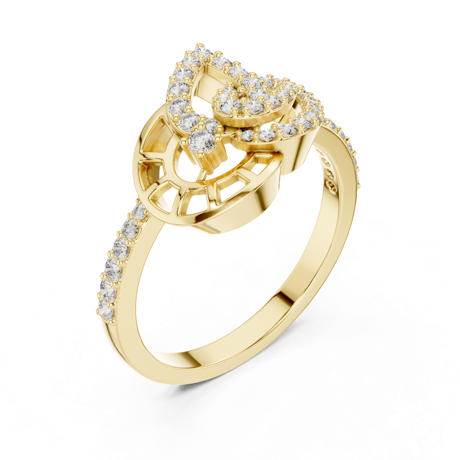 Gold Ring LR-01 (74), Yellow Gold, view 2