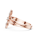 14K Solid Gold Lab Diamond Flower Cluster Ring, Rose Gold, view 3