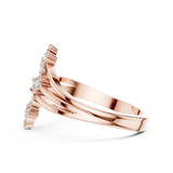 14K Solid Gold Lab Diamond Flower Cluster Ring, Rose Gold, view 3