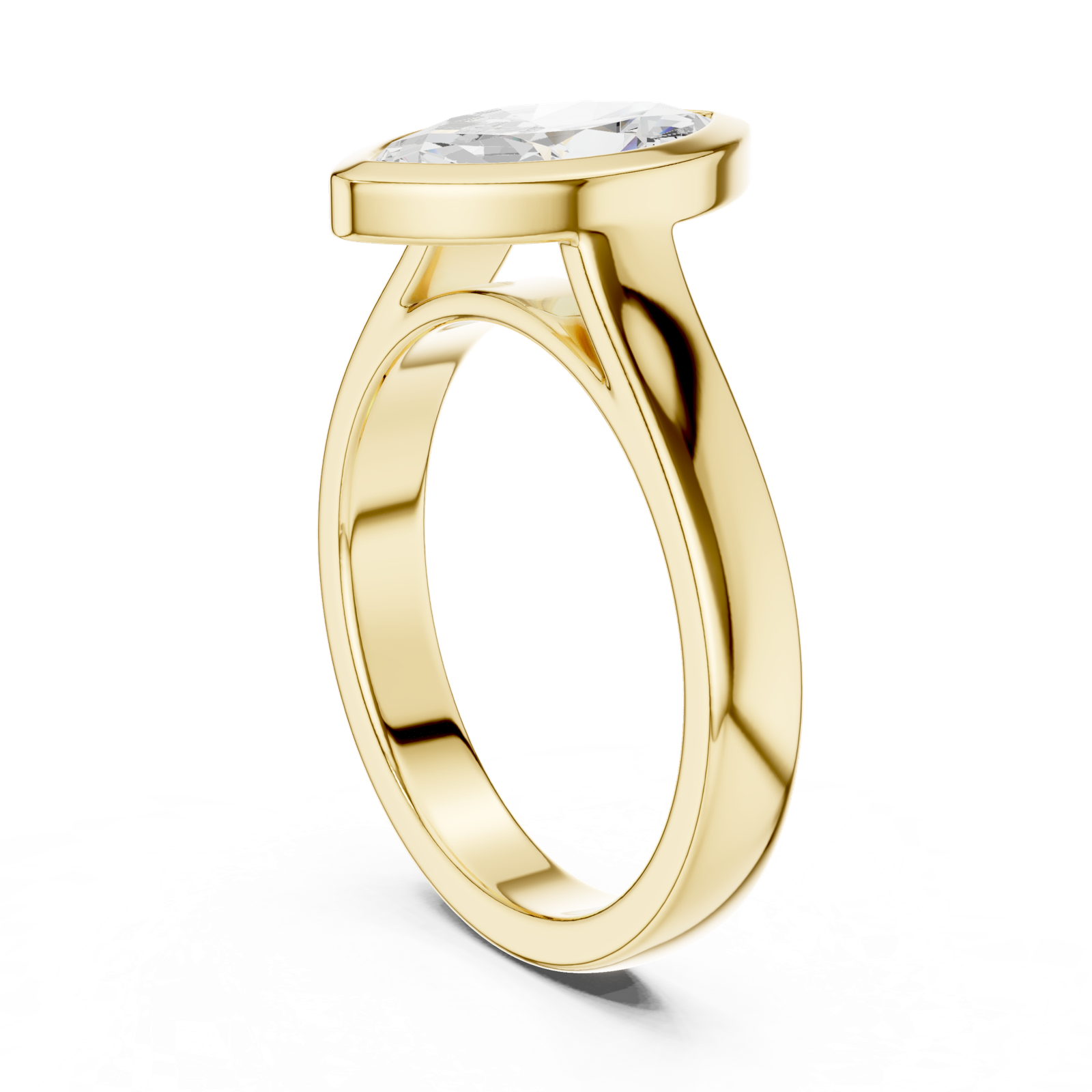 Gold Jewelry L36-3, Marquise center stone, Yellow Gold, view 1