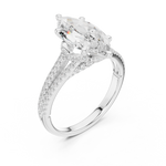 Gold Ring DDLR-252, Marquise center stone, White Gold, view 2