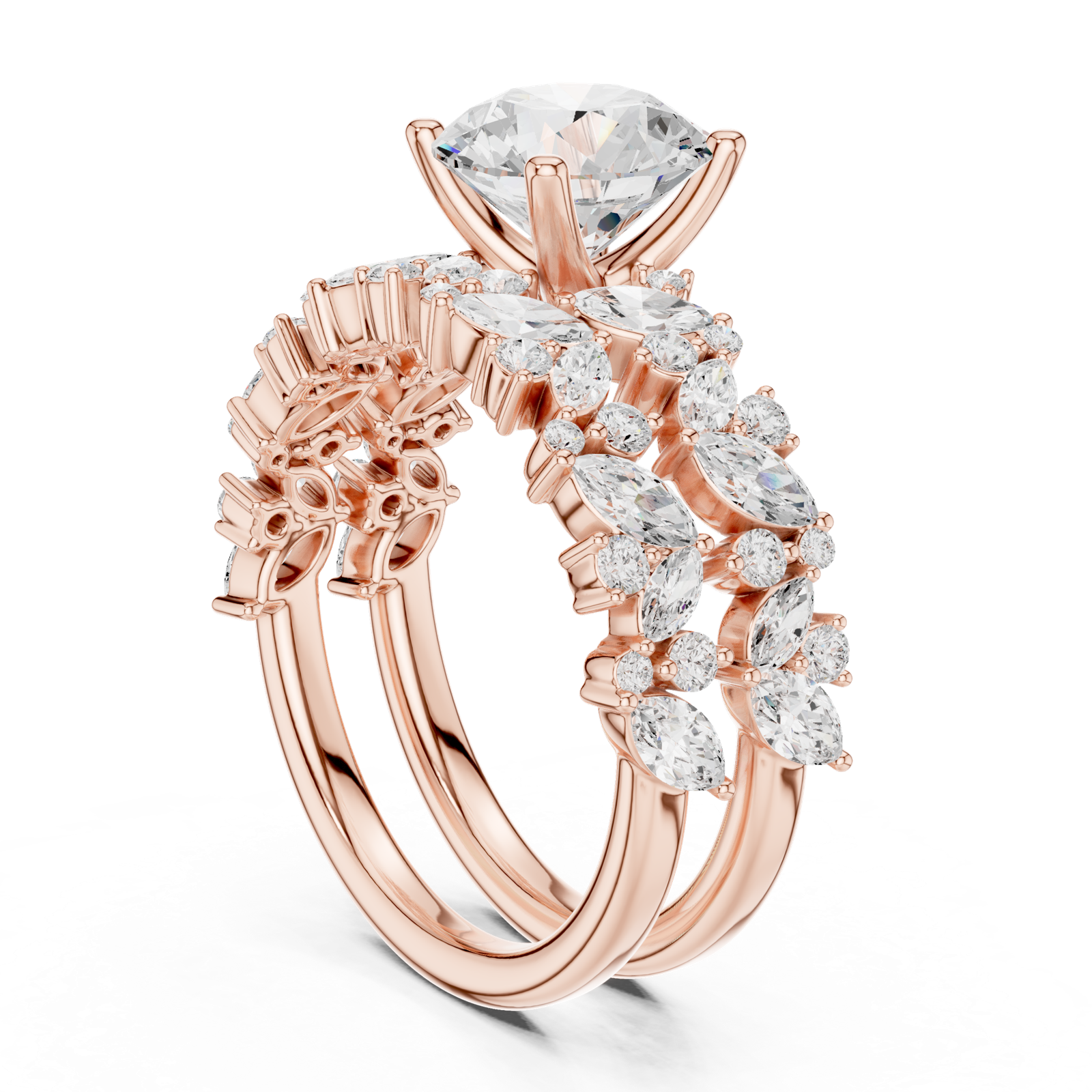 Gold Ring DDLR-939, Rose Gold, view 1