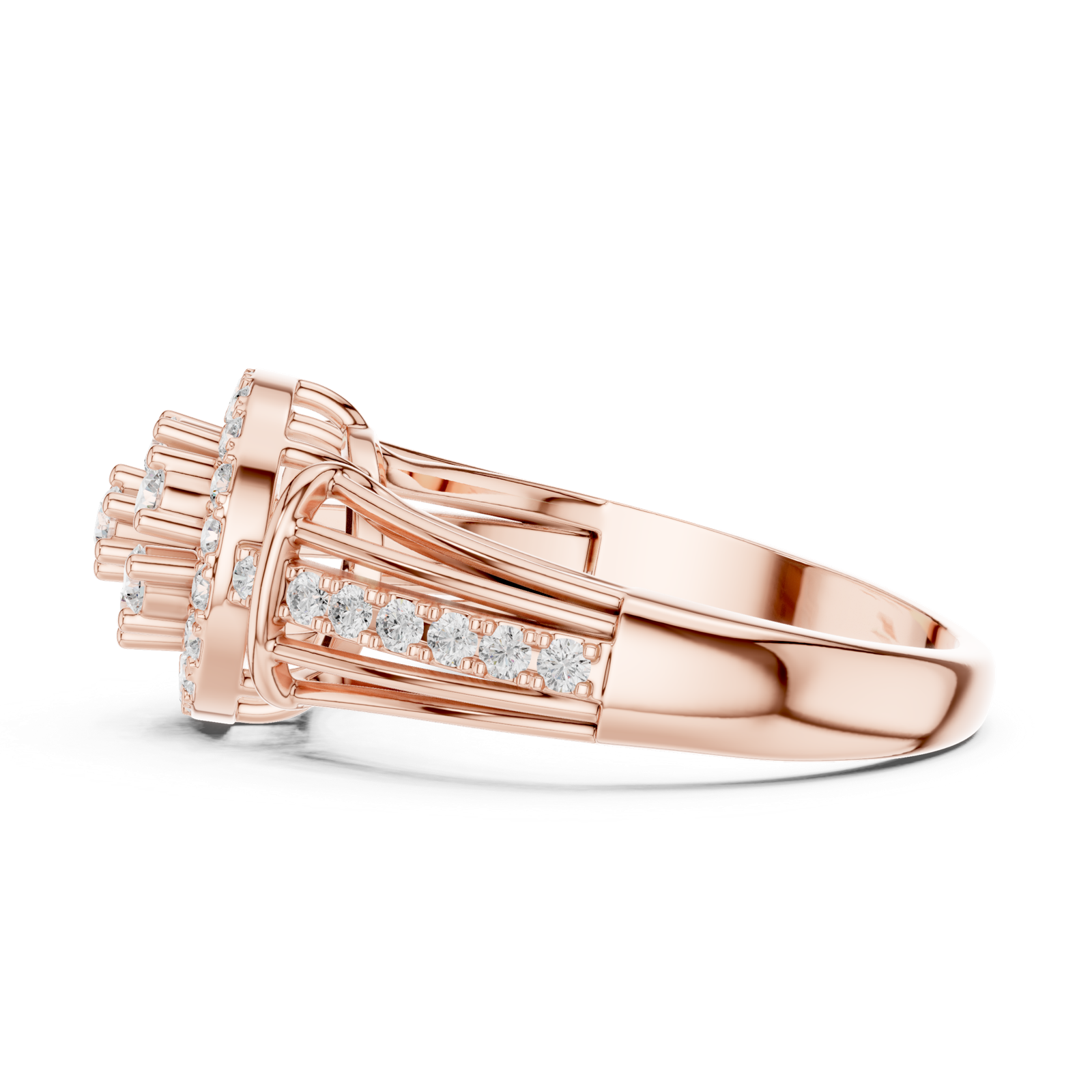 Gold Ring DDLR-762, Rose Gold, view 3