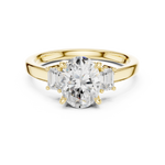 Gold Ring DDLR-038, Oval center stone, Yellow Gold, view 4
