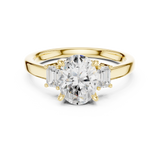 Gold Ring DDLR-038, Oval center stone, Yellow Gold, view 4