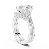 Gold Ring DDLR-440, Pear center stone, White Gold, view 1