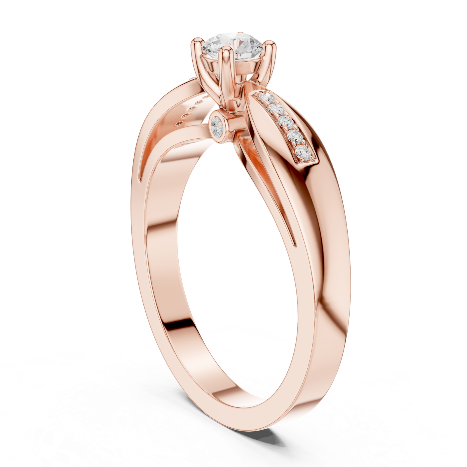 Gold Ring DDLR-839, Rose Gold, view 1