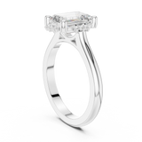 Gold Jewelry L35-123, Emerald center stone, White Gold, view 1