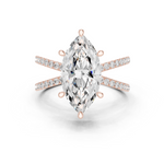 Gold Jewelry L36-25, Marquise center stone, Rose Gold
