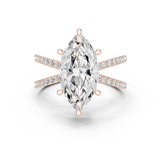 Gold Jewelry L36-25, Marquise center stone, Rose Gold