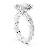 Gold Jewelry L35-63, Emerald center stone, White Gold, view 1
