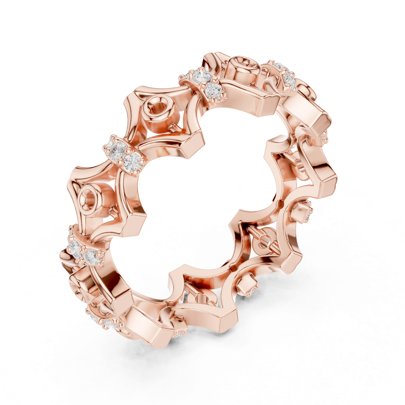 Gold Ring R47, Rose Gold, view 2