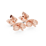 14K Solid Gold Lab Diamond Clover Cluster Earrings, Rose Gold, view 3