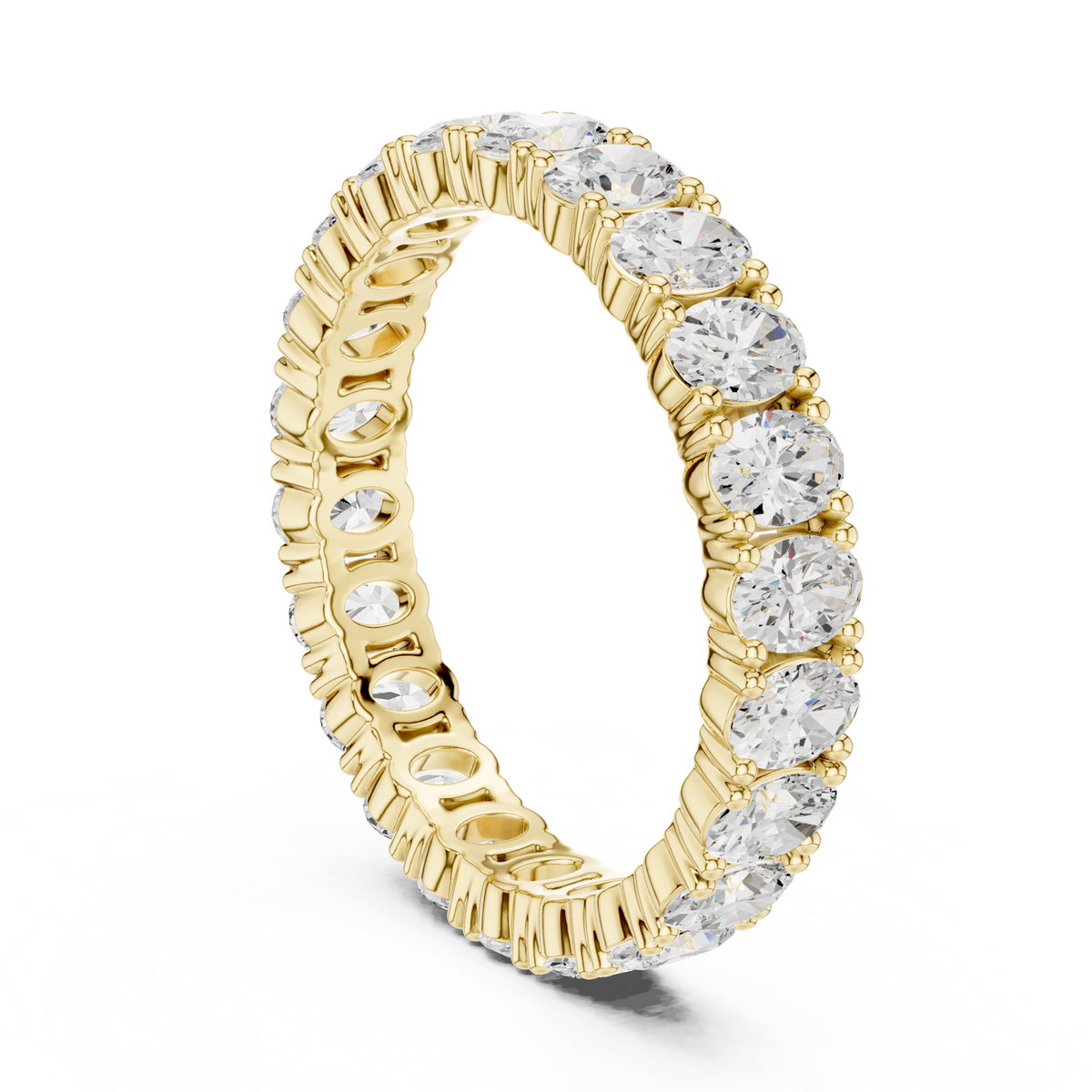 14K Solid Gold Lab Diamond Eternity Ring, Yellow Gold, view 1