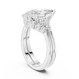 Gold Ring DDLR-440, Marquise center stone, White Gold, view 1