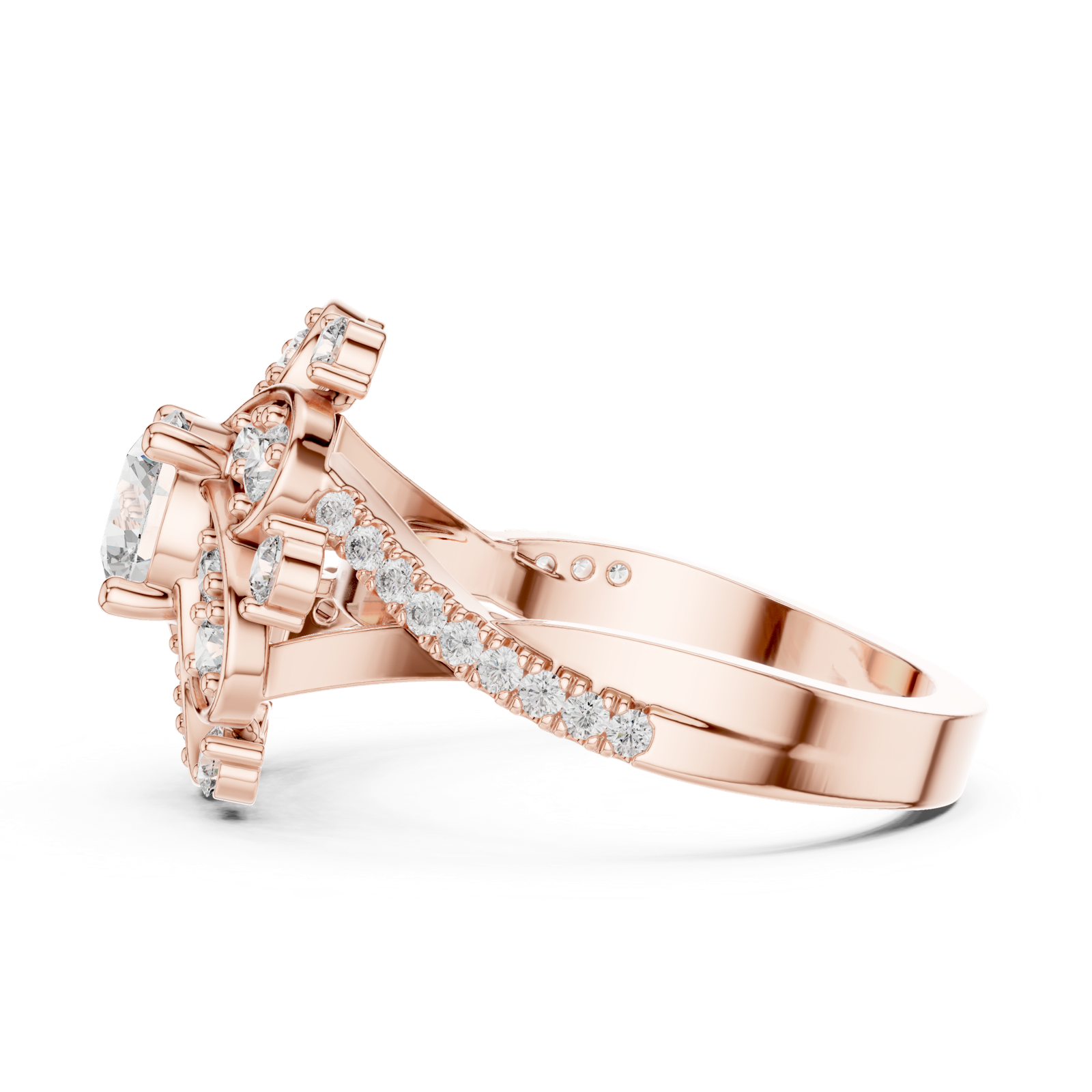 Gold Ring DDLR-187, Rose Gold, view 3