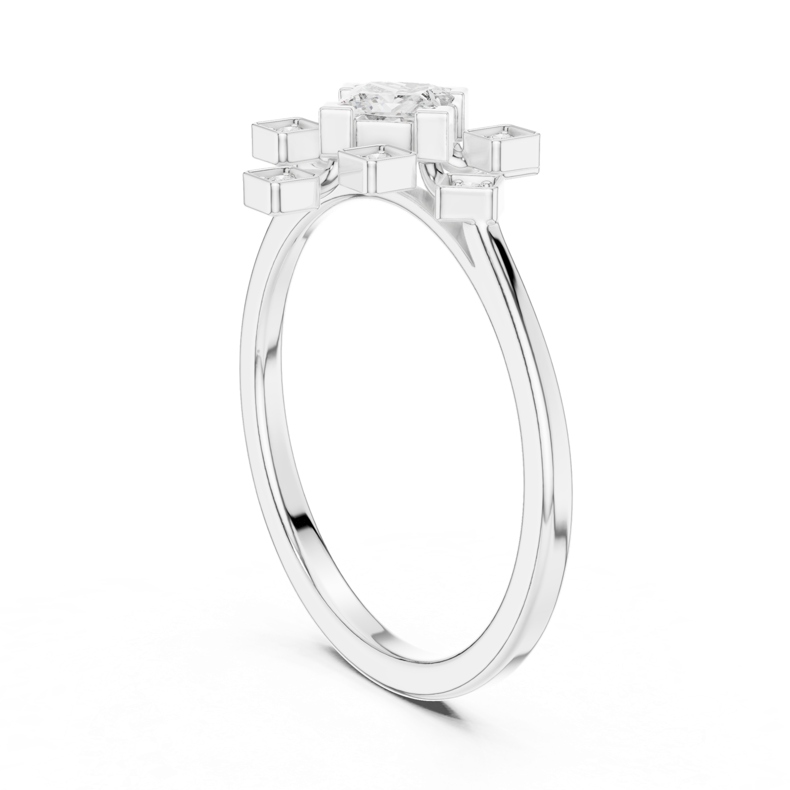 Gold Ring ALR-208, White Gold