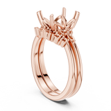 Gold Ring DDLR-440, Emerald center stone, Rose Gold, view 1