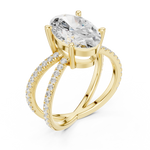 Gold Jewelry L36-25, Oval center stone, Yellow Gold, view 2