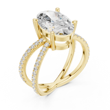 Gold Jewelry L36-25, Oval center stone, Yellow Gold, view 2