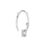 14K Solid Gold Lab Diamond Horseshoe Pendant Necklace, White Gold, view 3
